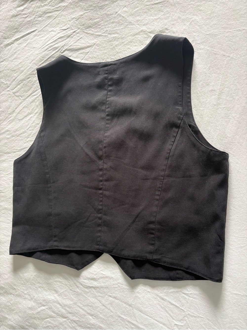 Tribal Structured Black Button Up Vest - 100% Lyocell - Size M - Picture 7 of 8